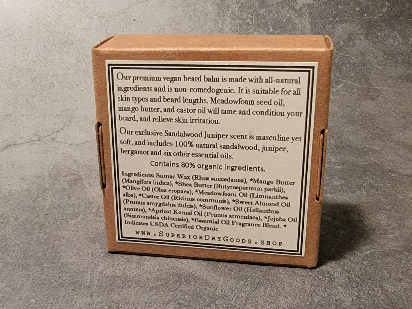 Vegan Sandalwood Juniper Beard Balm | All Natural