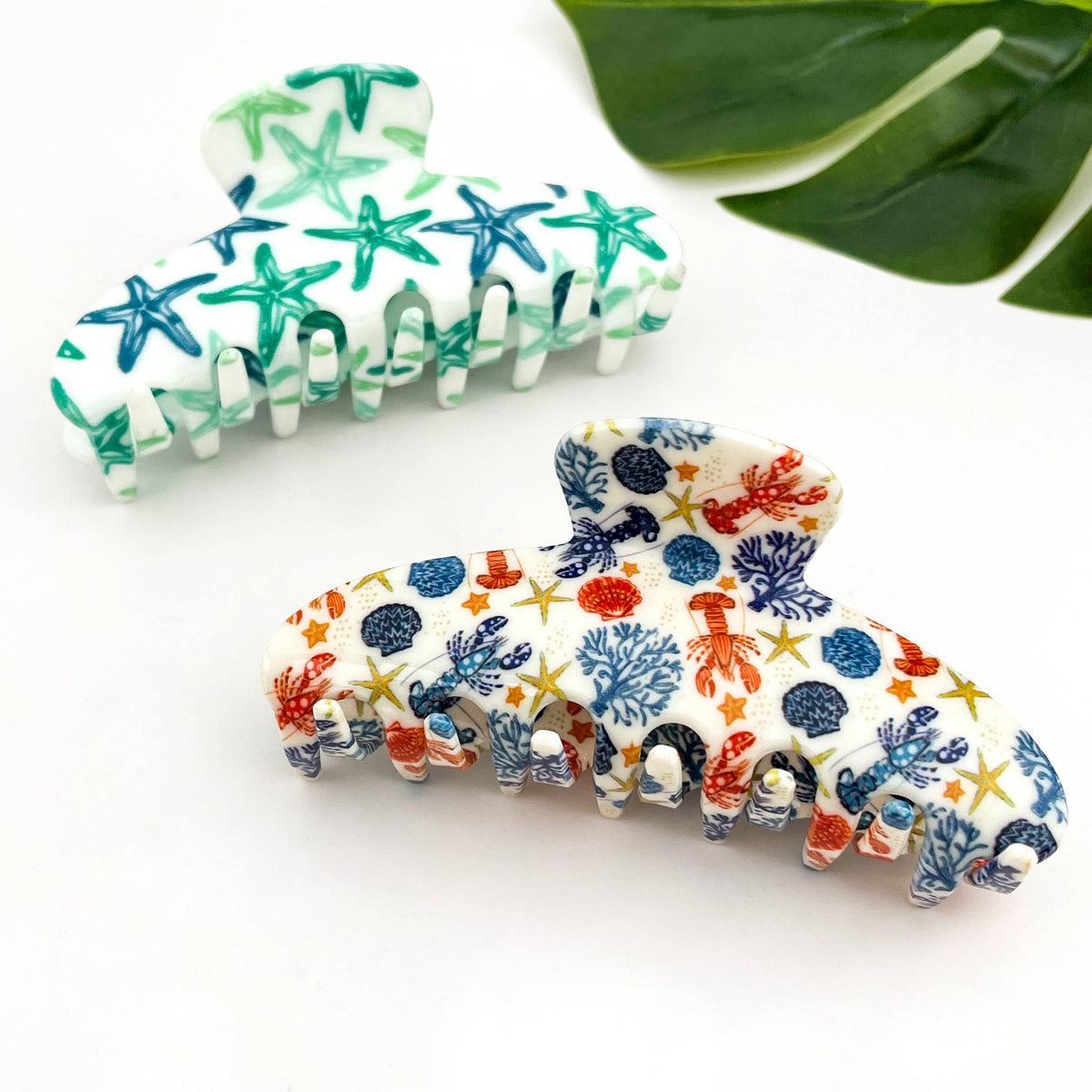 Coastal Sea Life Hair Claw Clip, Beach Style Hair Accessory