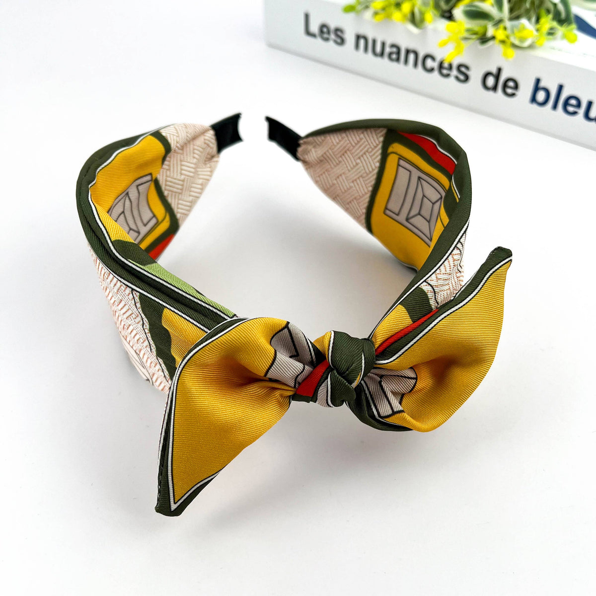Colorful Geometric Floral Wide Headband