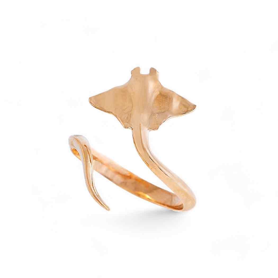 Sterling Silver or Bronze Adjustable Stingray Ring