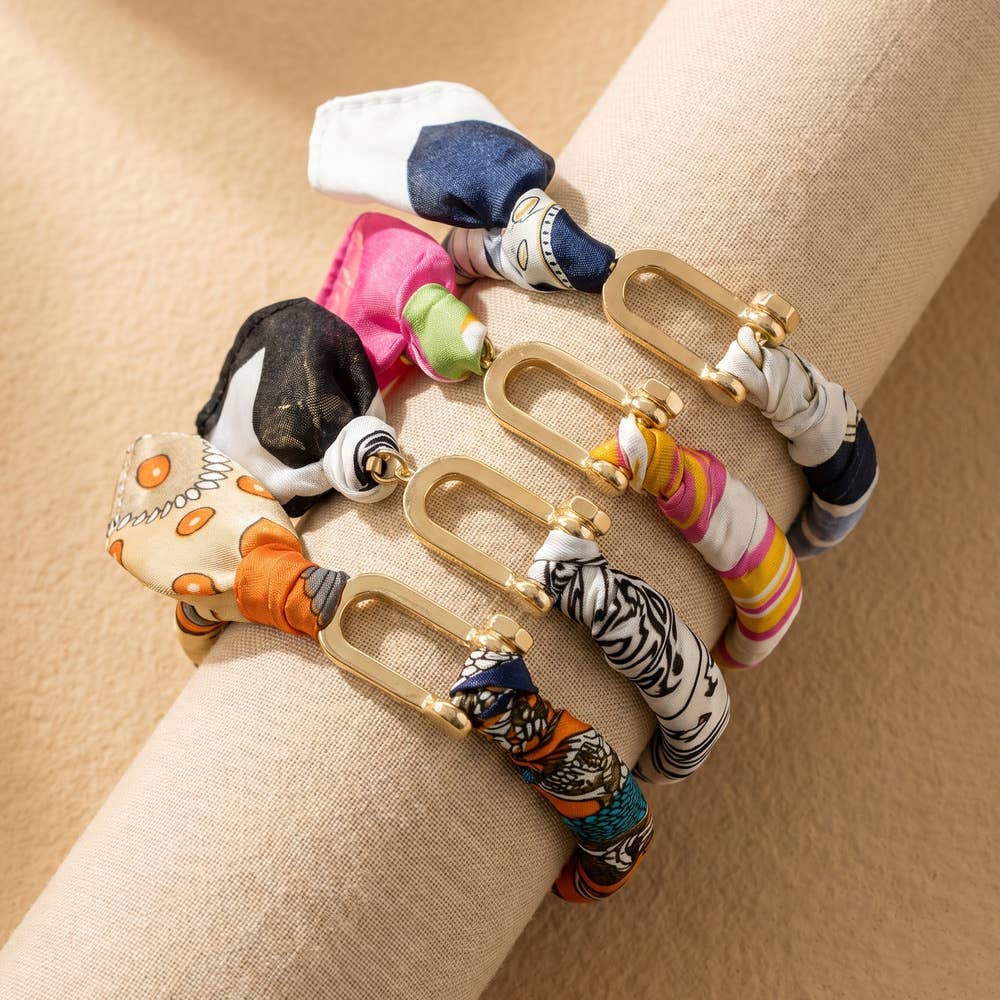 Scarf Wrapped Tube Bangle Bracelet