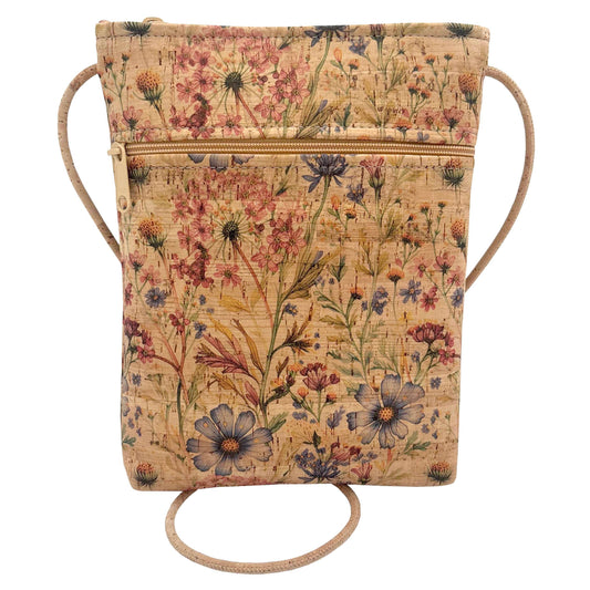 Cork Vertical Zip Top Cross Body w/ Zip Pocket | Wildflower