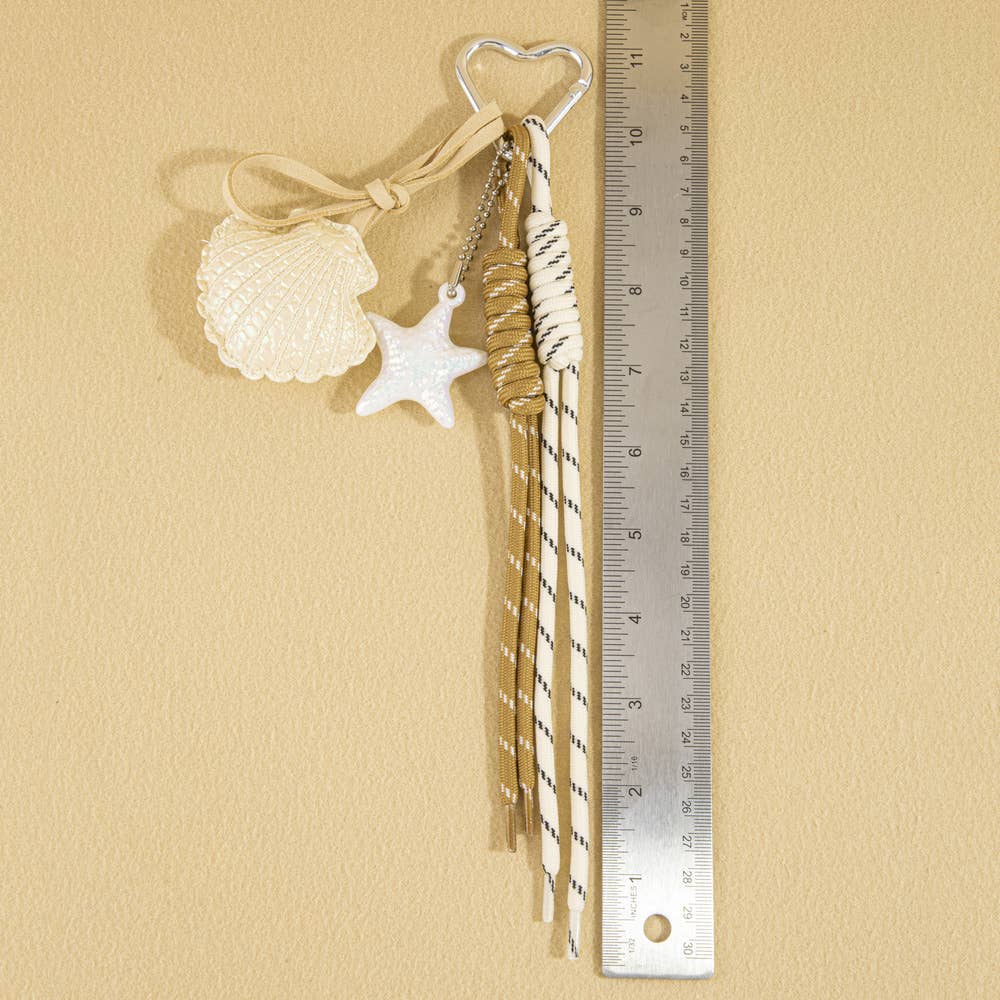 Shell And Starfish Coastal Bag Charm