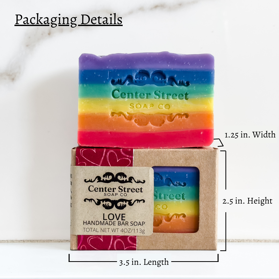 Love Rainbow Pride Handmade Bar Soap - 4oz