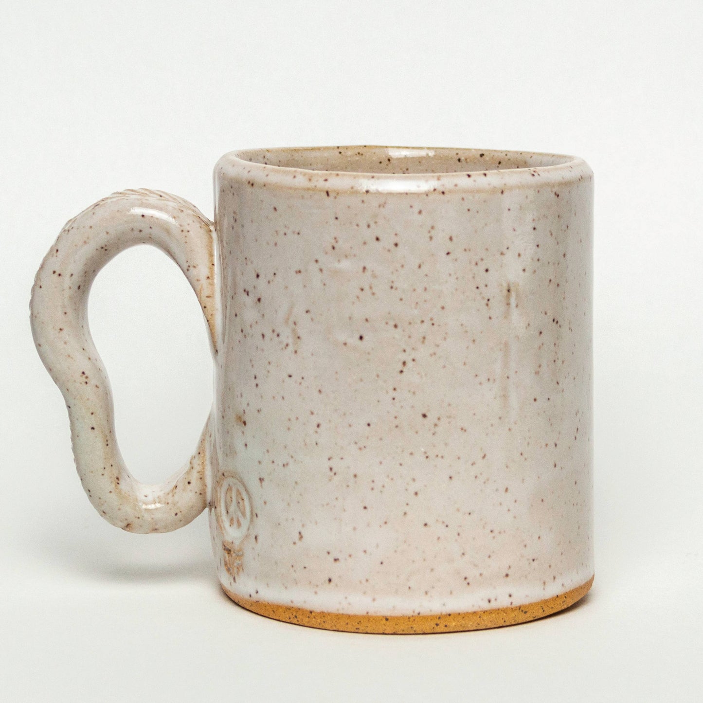 Black Tree Pattern Handmade in Ohio, Ceramic Ivory 14oz Mug