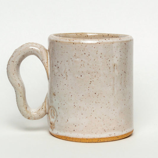 Black Tree Pattern Handmade in Ohio, Ceramic Ivory 14oz Mug