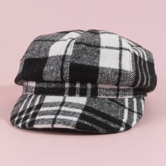 Tartan Plaid Eight Panel Newsboy Cap