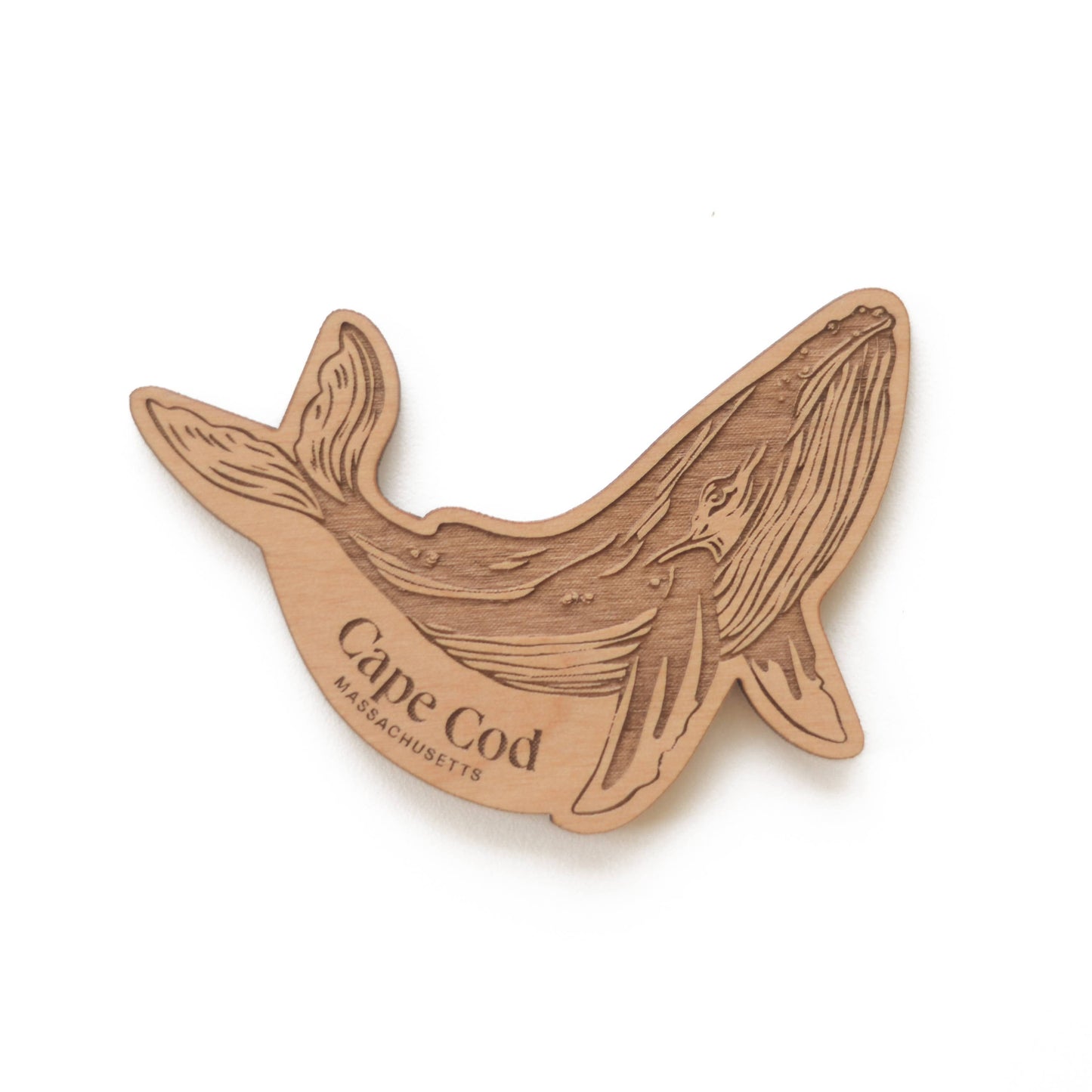 Humpback Whale Destination Wood Magnet