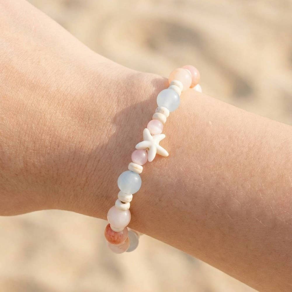 Starfish And Leaf Beaded Bracelet