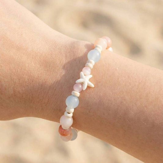 Starfish And Leaf Beaded Bracelet