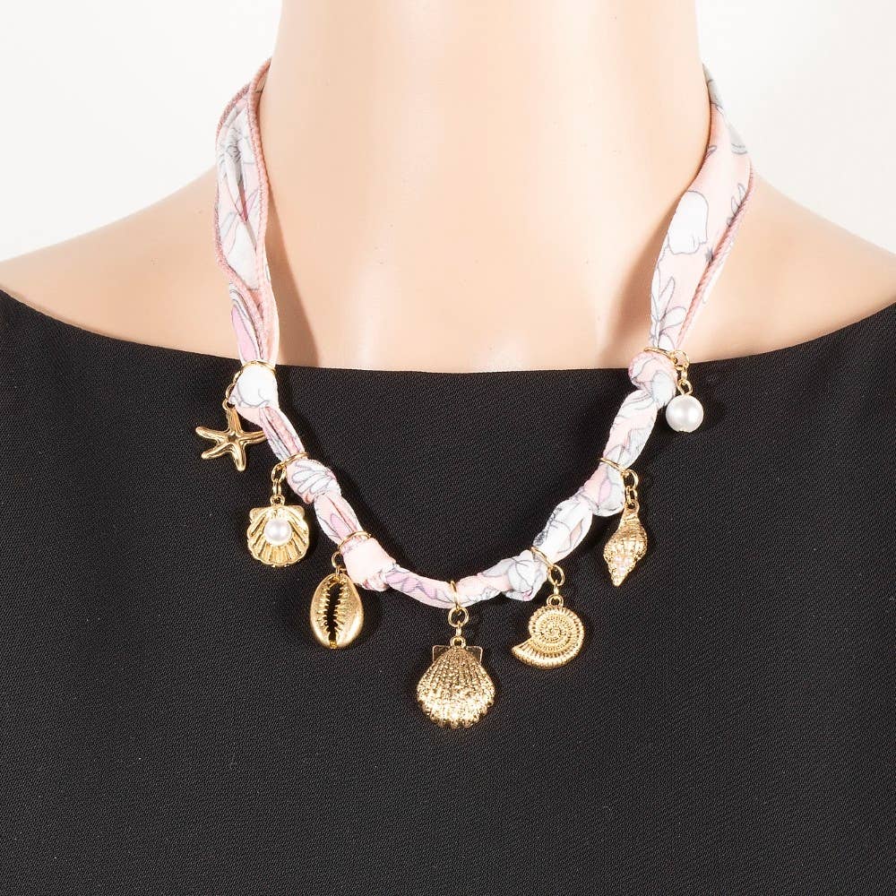 Sea Life Charms Bandana Necklace