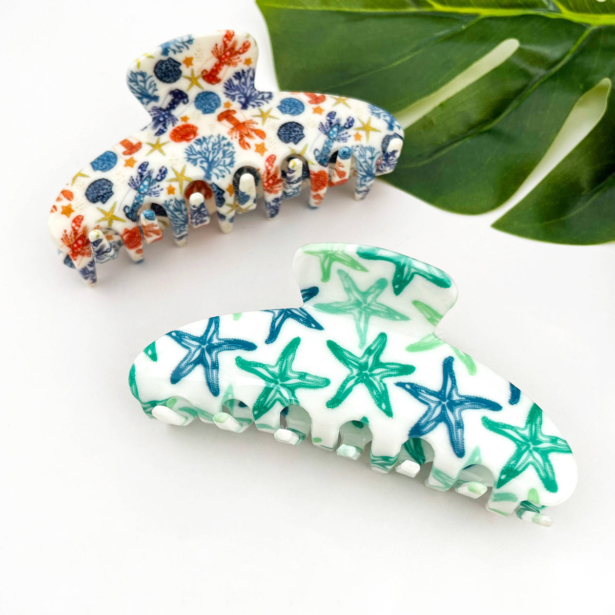 Coastal Sea Life Hair Claw Clip, Beach Style Hair Accessory