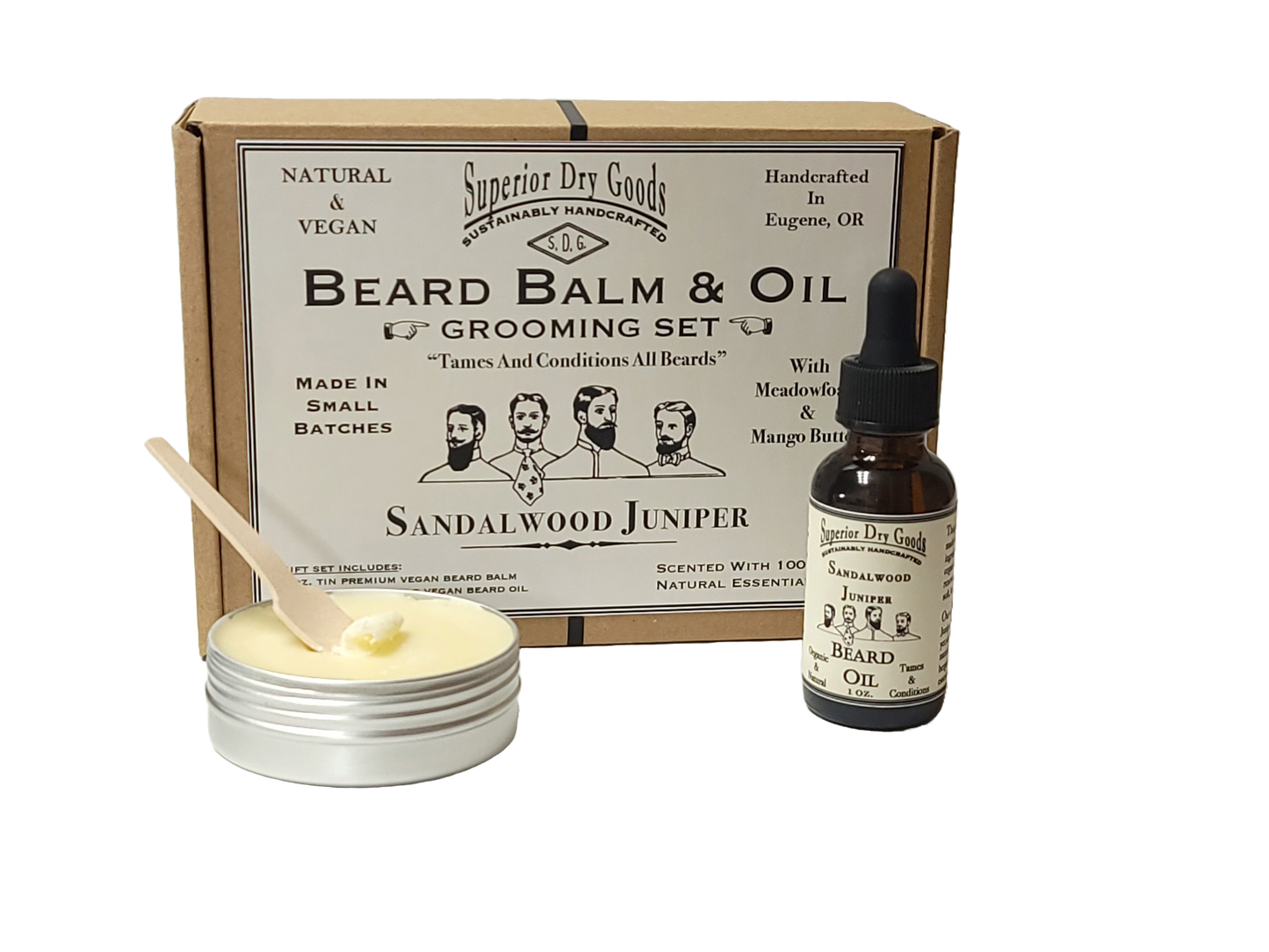 Sandalwood Beard Balm & Oil Set | Handcrafted | Natural